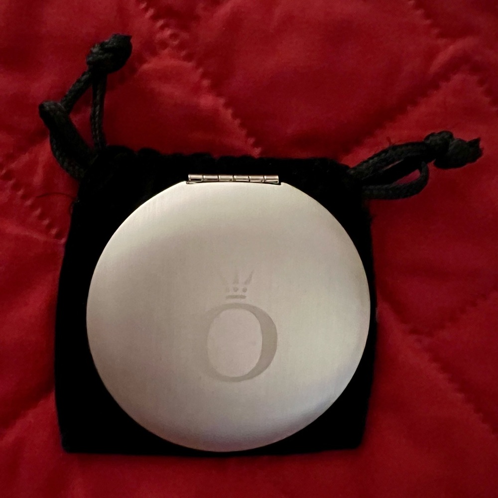 Pandora Silver Compact with Black Pouch